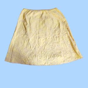 Elegant Yellow Green Chartreuse  Embroidered Skirt